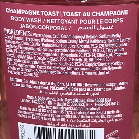 Bath & Body Works Champagne Toast Body Wash 10oz New - Picture 3 of 4